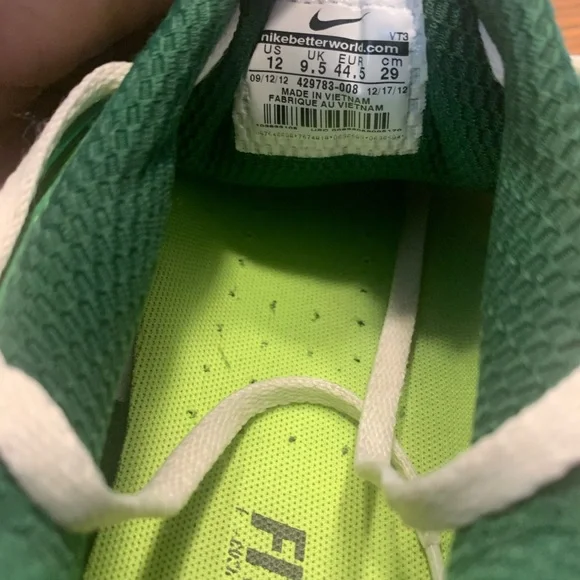 Nike Women’s 12 Green White & Yellow Athletic Running Shoes - Picture 10 of 14